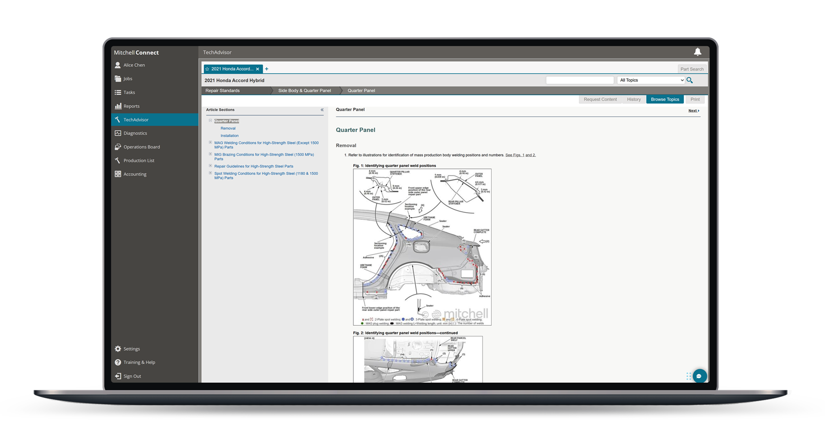 Mitchell TechAdvisor Procedure Database Laptop