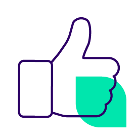 thumbs up green shape